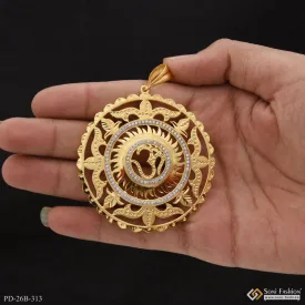 1 Gram Gold Forming Om with Diamond Fashionable Design Pendant for Men - Style B313