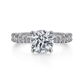 14K White Gold 'Avery' Classic Round Diamond Engagement Ring