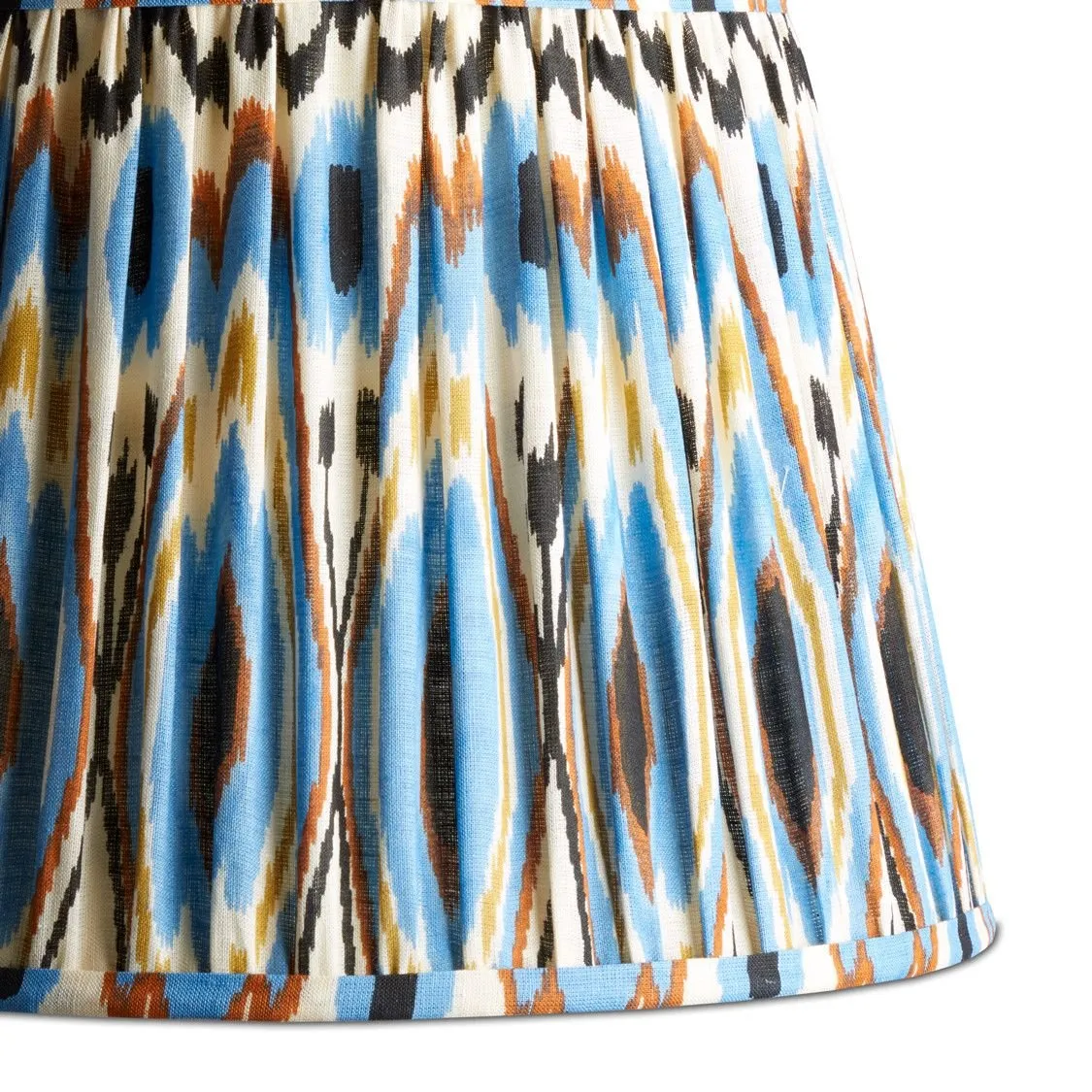 16cm empire printed linen ikat shade in blue heraldic