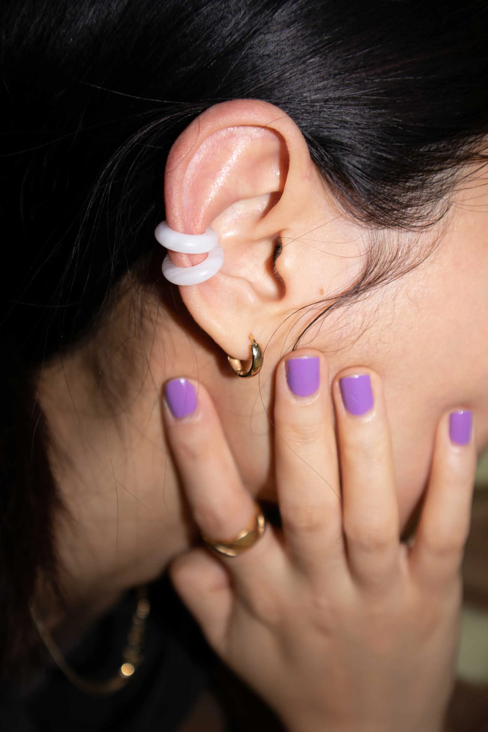 Abby — Single jade cuff earring