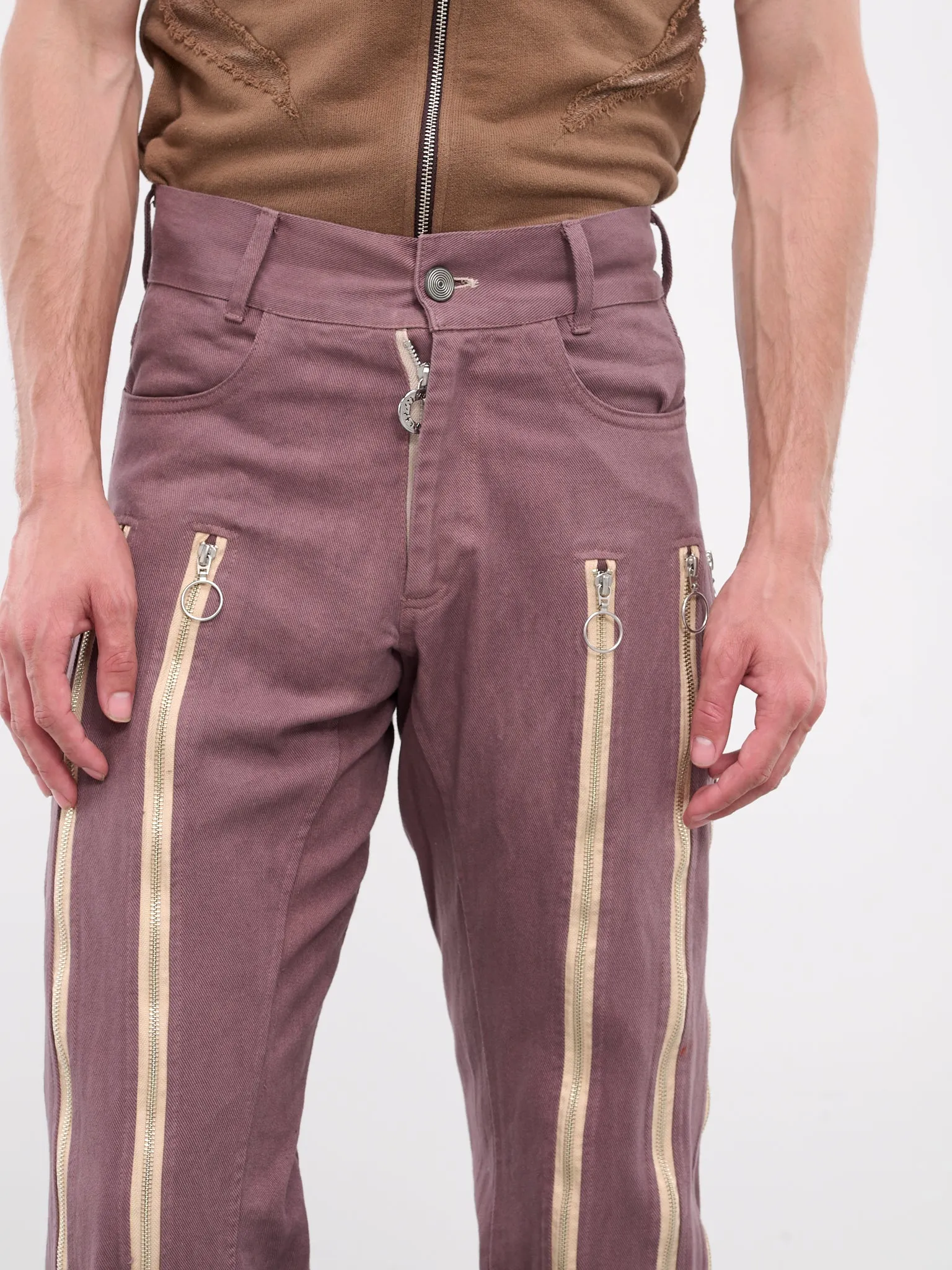Adjustable Zip Fit Jeans (ADJZIPJEAN-BROWN-GARMENT-DYE)
