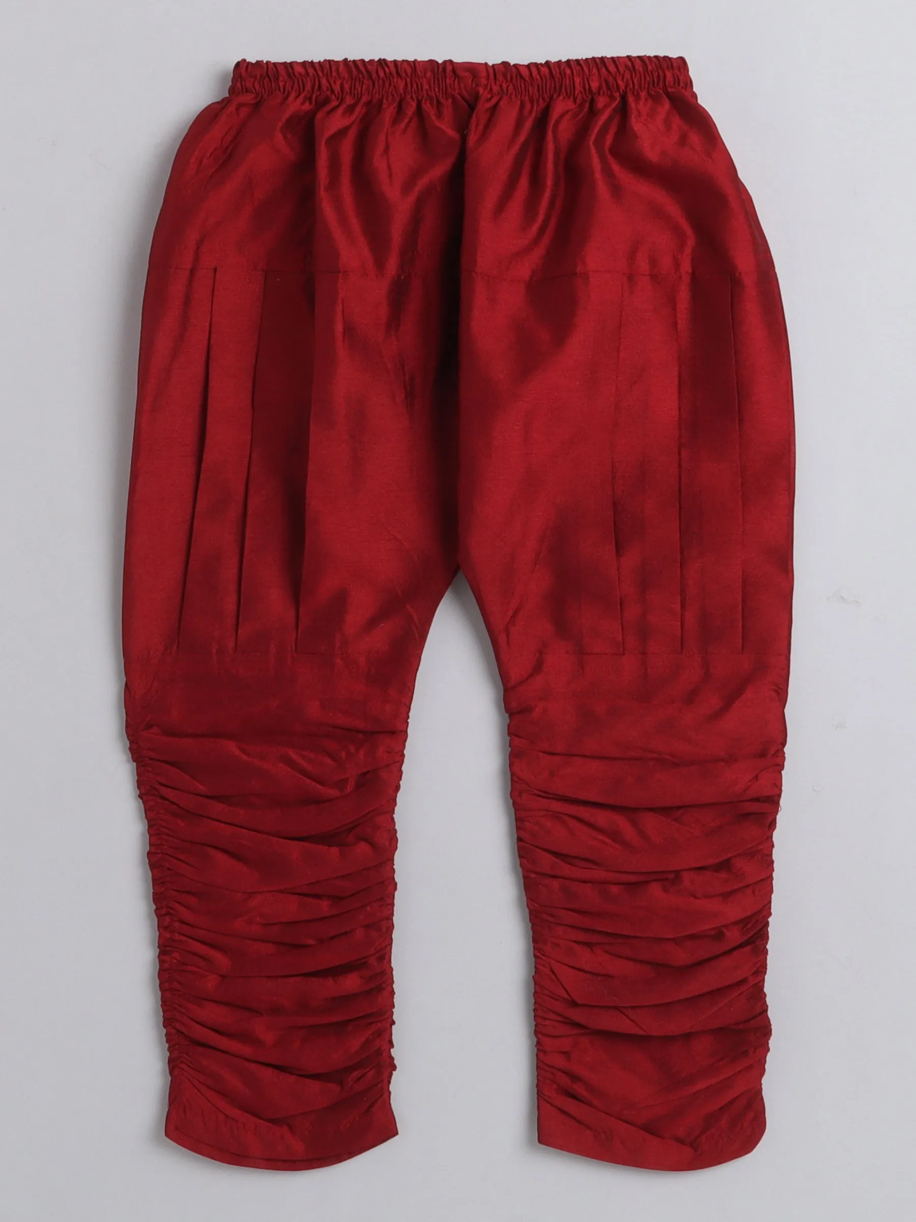 Ahhaaaa Kid's Indian Handwork Embroidered Sherwani and Breeches Set With Dupatta Traditional Collection for Boys