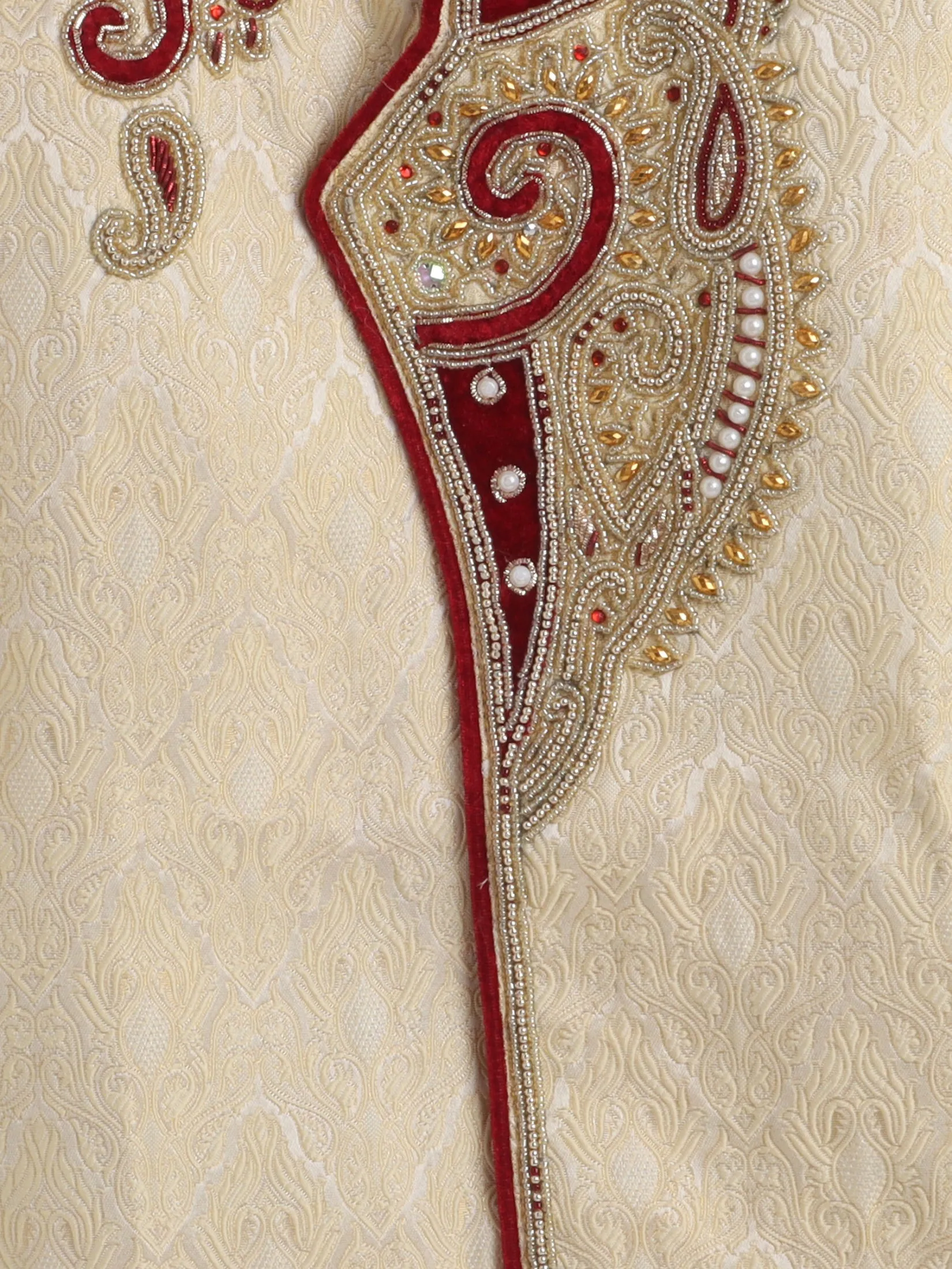 Ahhaaaa Kid's Indian Handwork Embroidered Sherwani and Breeches Set With Dupatta Traditional Collection for Boys