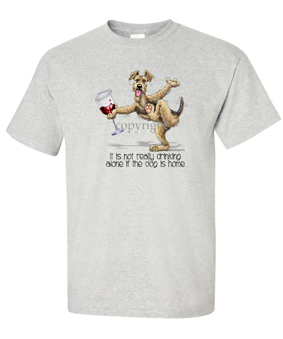 Airedale Terrier - It's Drinking Alone 2 - T-Shirt