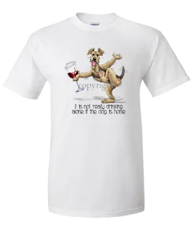 Airedale Terrier - It's Drinking Alone 2 - T-Shirt