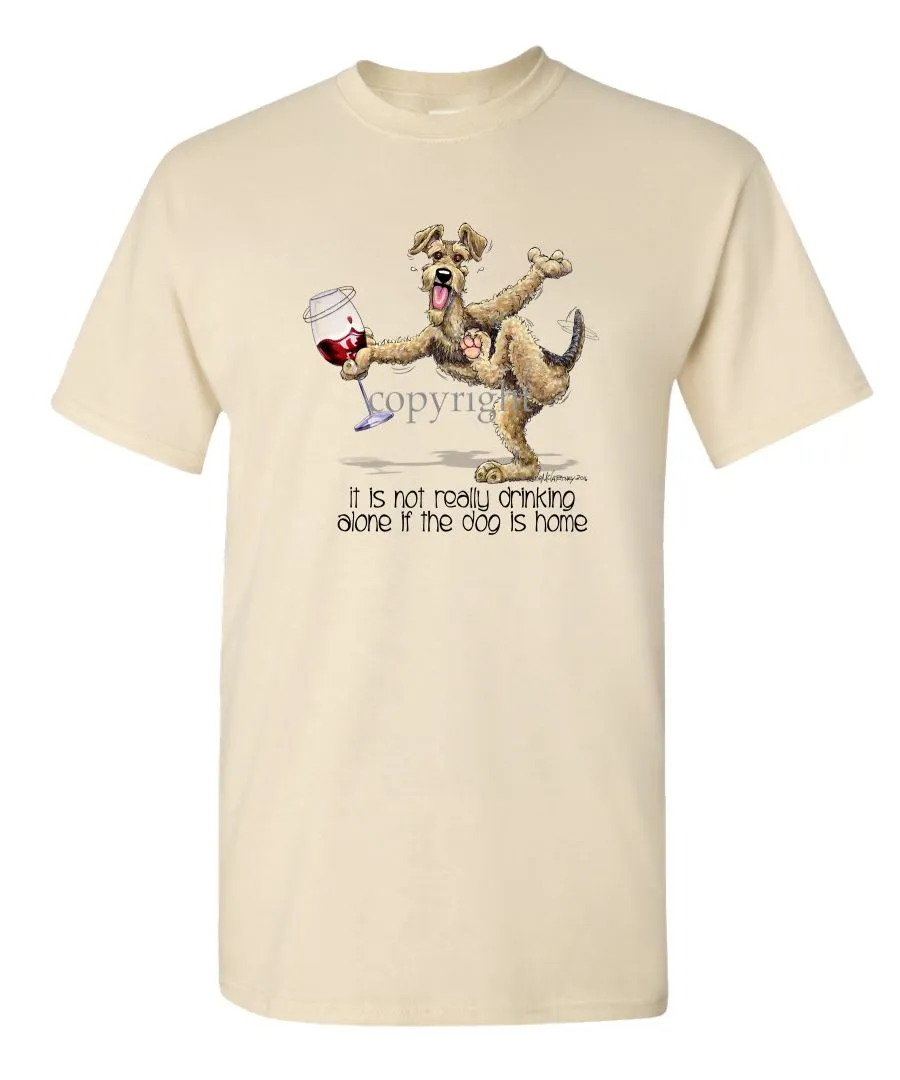Airedale Terrier - It's Drinking Alone 2 - T-Shirt