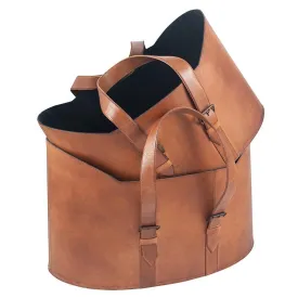 Alessio Vintage Brown Leather S/2 Handled Storage