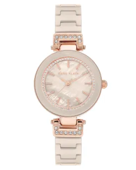 Anne Klein Beige Mother of Pearl Dial Ladies Watch AK/3480RGTN