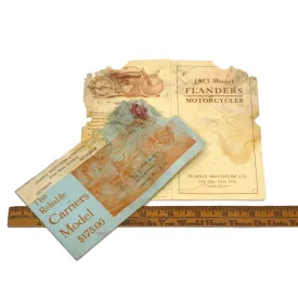 Antique MAIL AD EPHEMERA "1913 FLANDERS MOTORCYCLES" Harris Brothers   ENVELOPE!