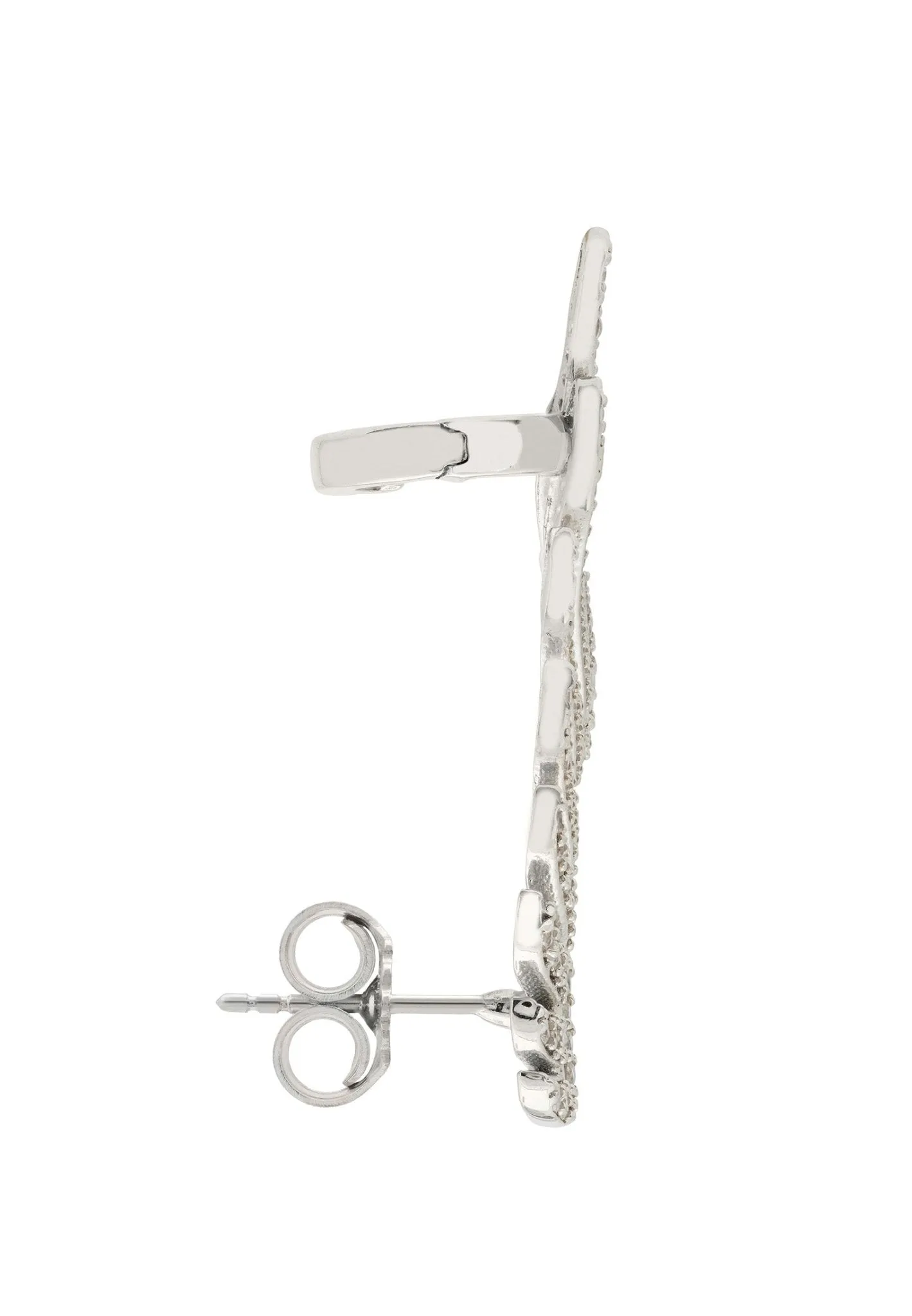 Athena Angel Wing Single Ear Climber Silver Right