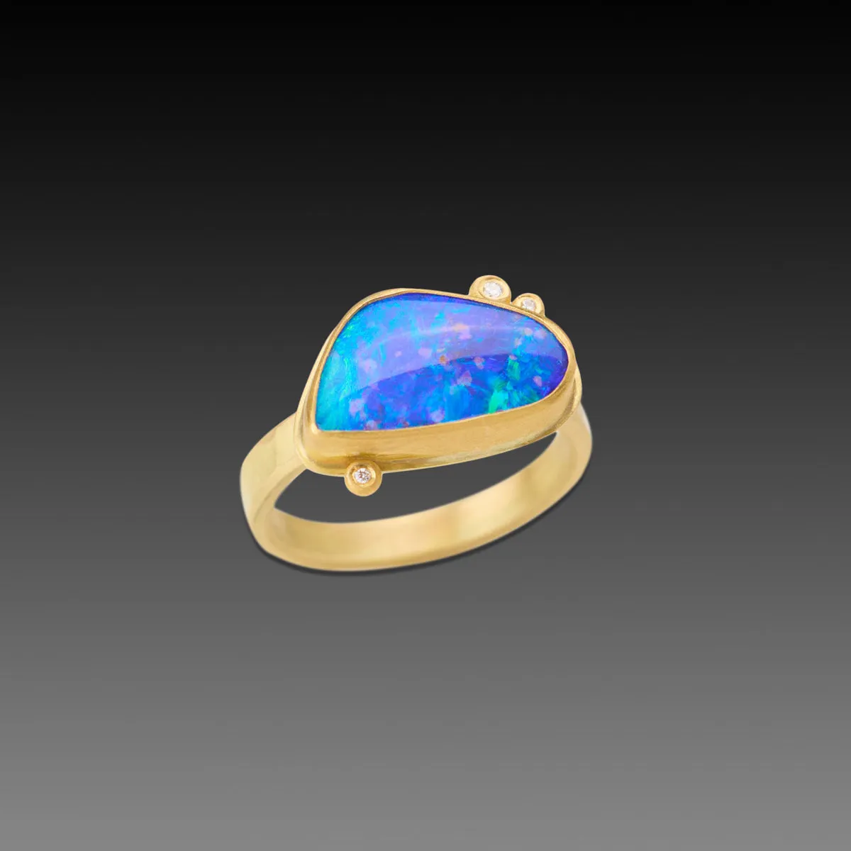 Australian Boulder Opal Ring