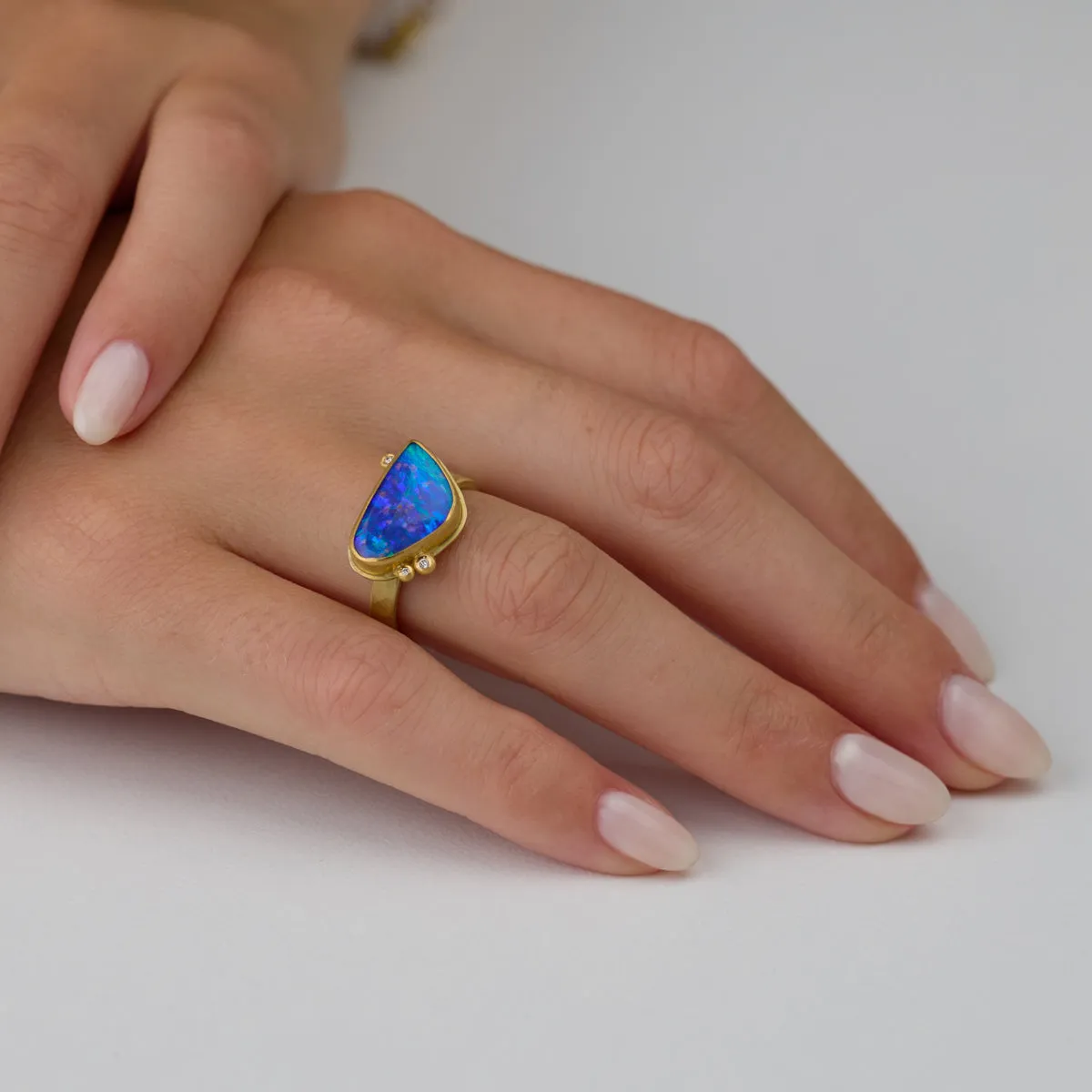 Australian Boulder Opal Ring