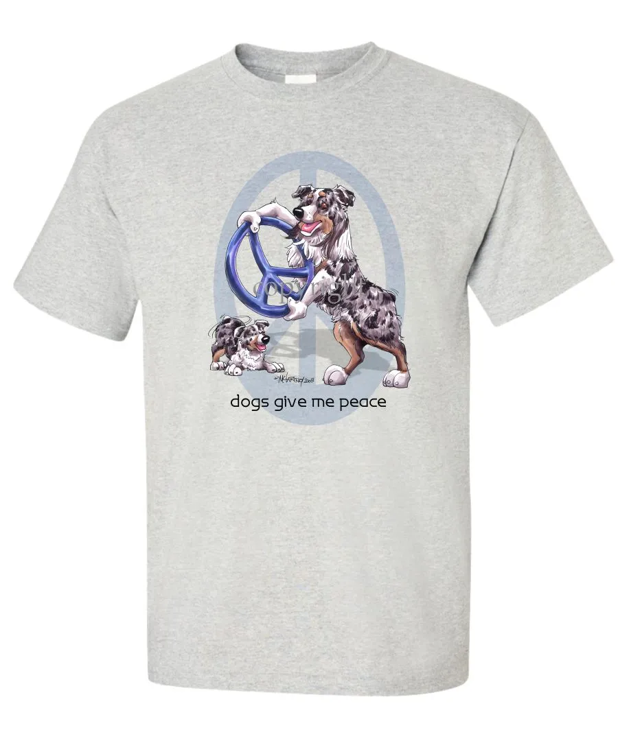 Australian Shepherd  Blue Merle - Peace Dogs - T-Shirt