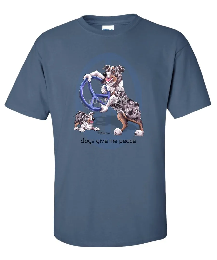 Australian Shepherd  Blue Merle - Peace Dogs - T-Shirt
