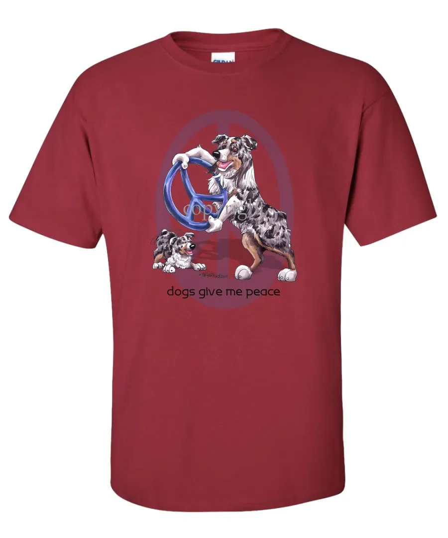Australian Shepherd  Blue Merle - Peace Dogs - T-Shirt