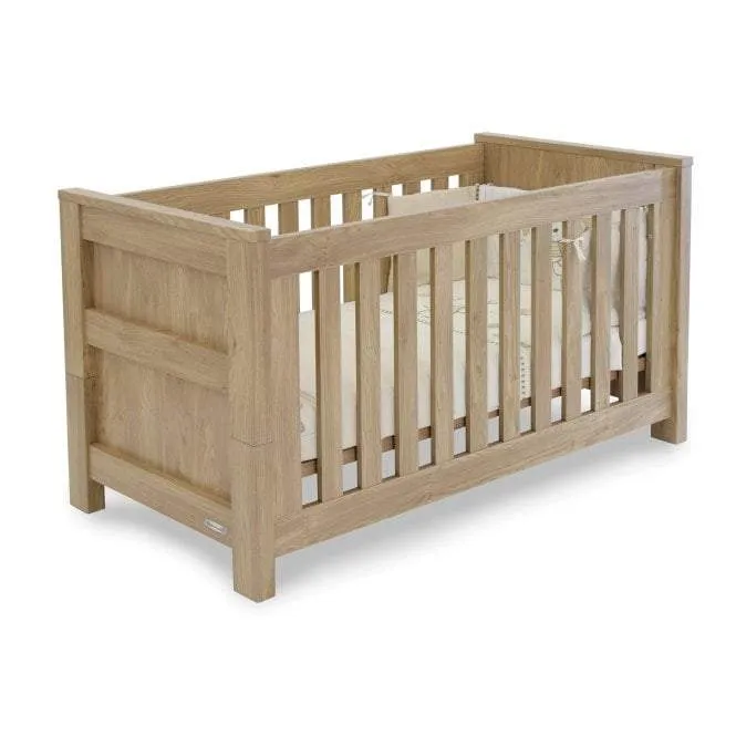 Baby Style Bordeaux 2pc Furniture Set - Oak inc free Sprung Cot Bed Mattress