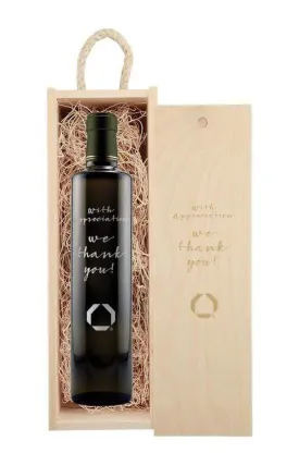 Balsamic Vinegar Custom Etched w/ Rustic Laser Engraved Wood Box