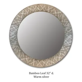 Bamboo Mirror Shown in Warm Silver by Blindspot Mirrors Deborah Childress