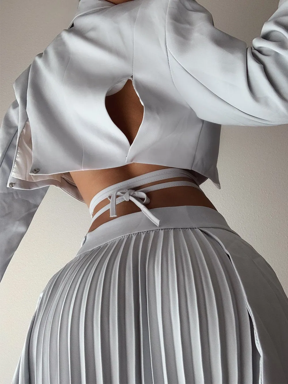 BANDETTE Blazer & Skirt Set in Light Blue