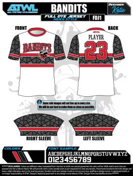 Bandits 8U Full Dye Jerseys