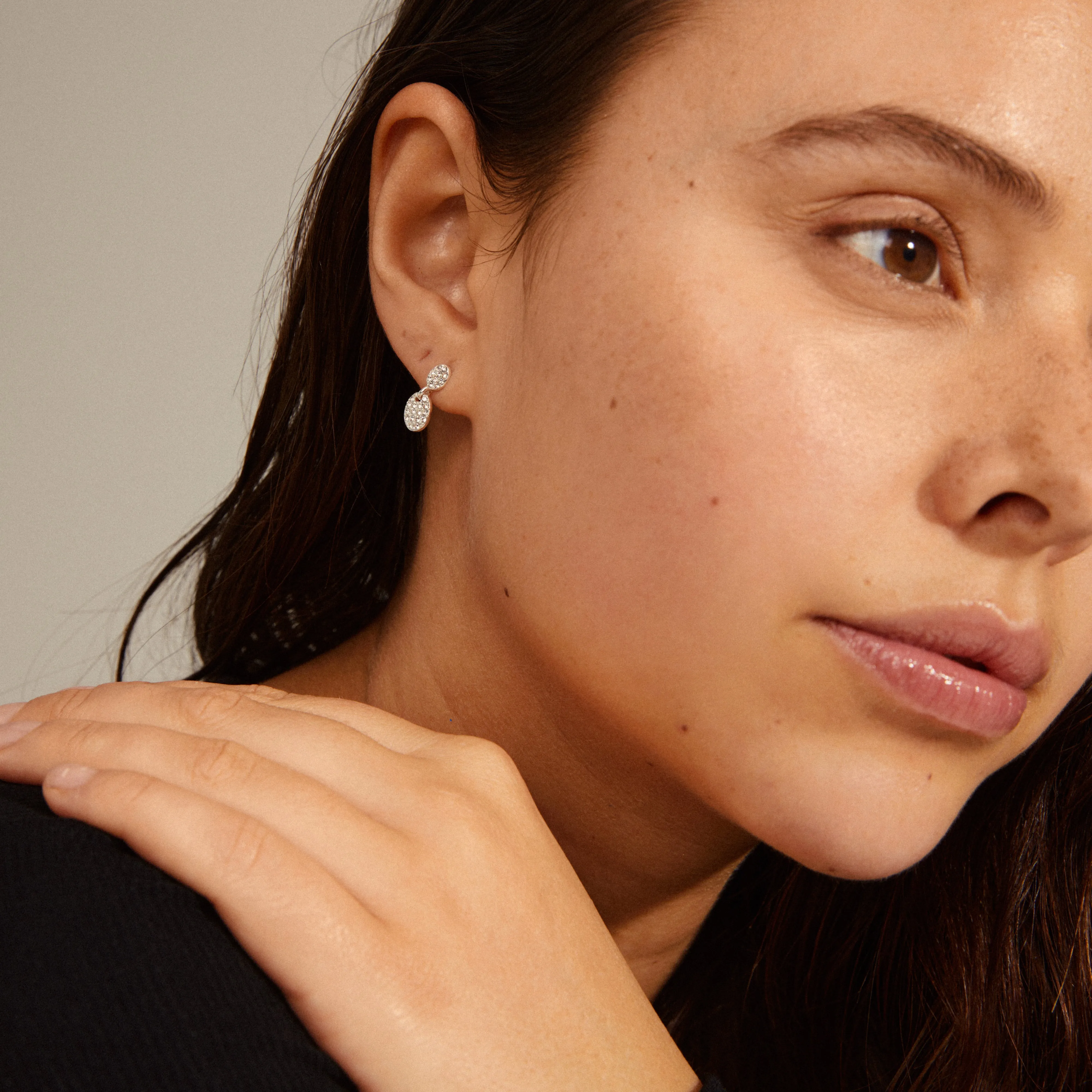 BEAT recycled crystal earrings silver-plated
