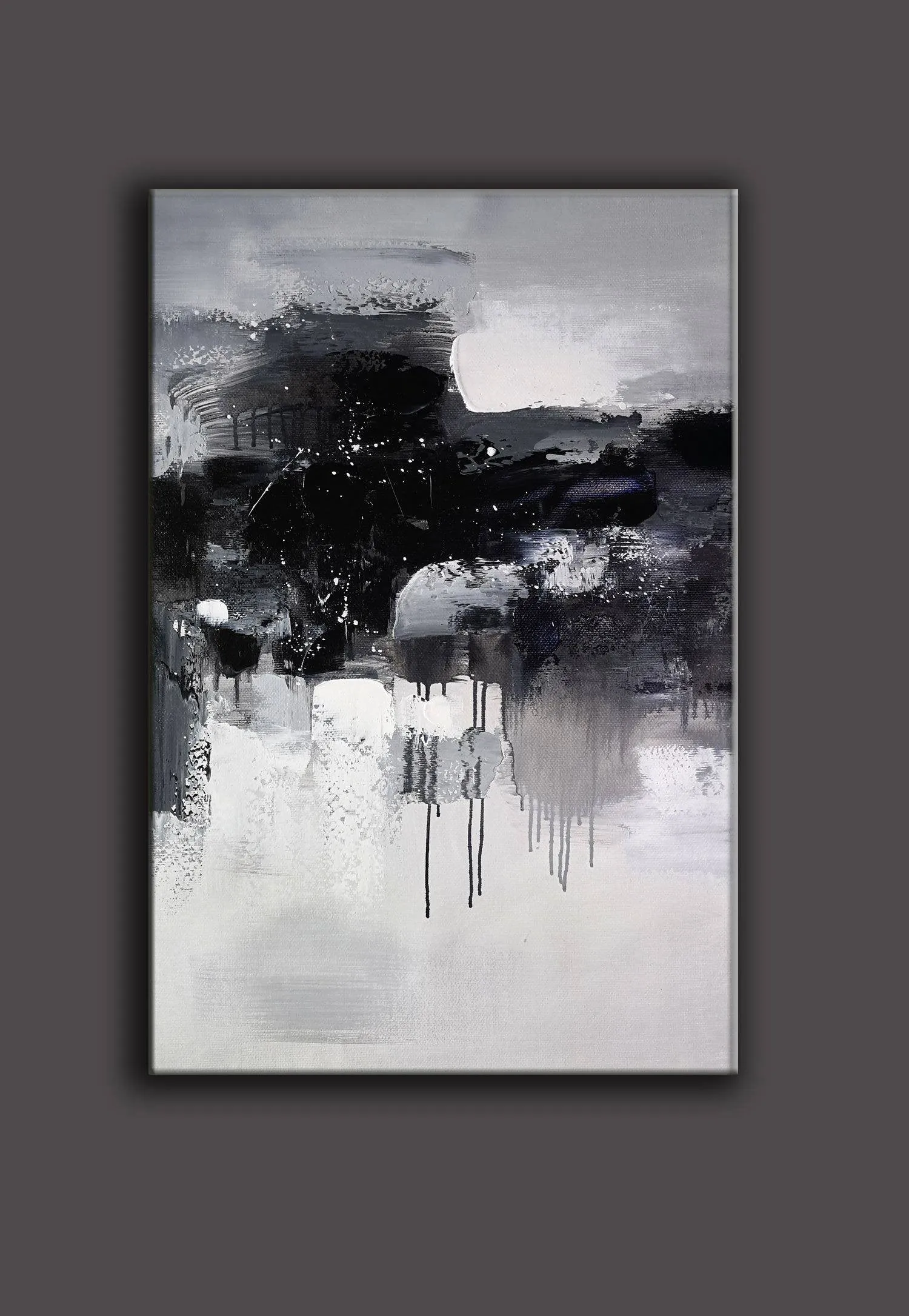 Black And White Wall Art Abstract Painting Contemporary Painting YP052