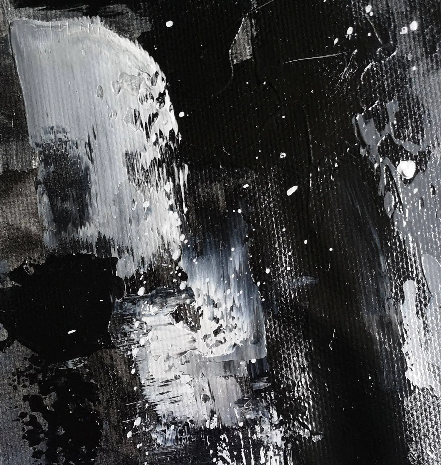 Black And White Wall Art Abstract Painting Contemporary Painting YP052