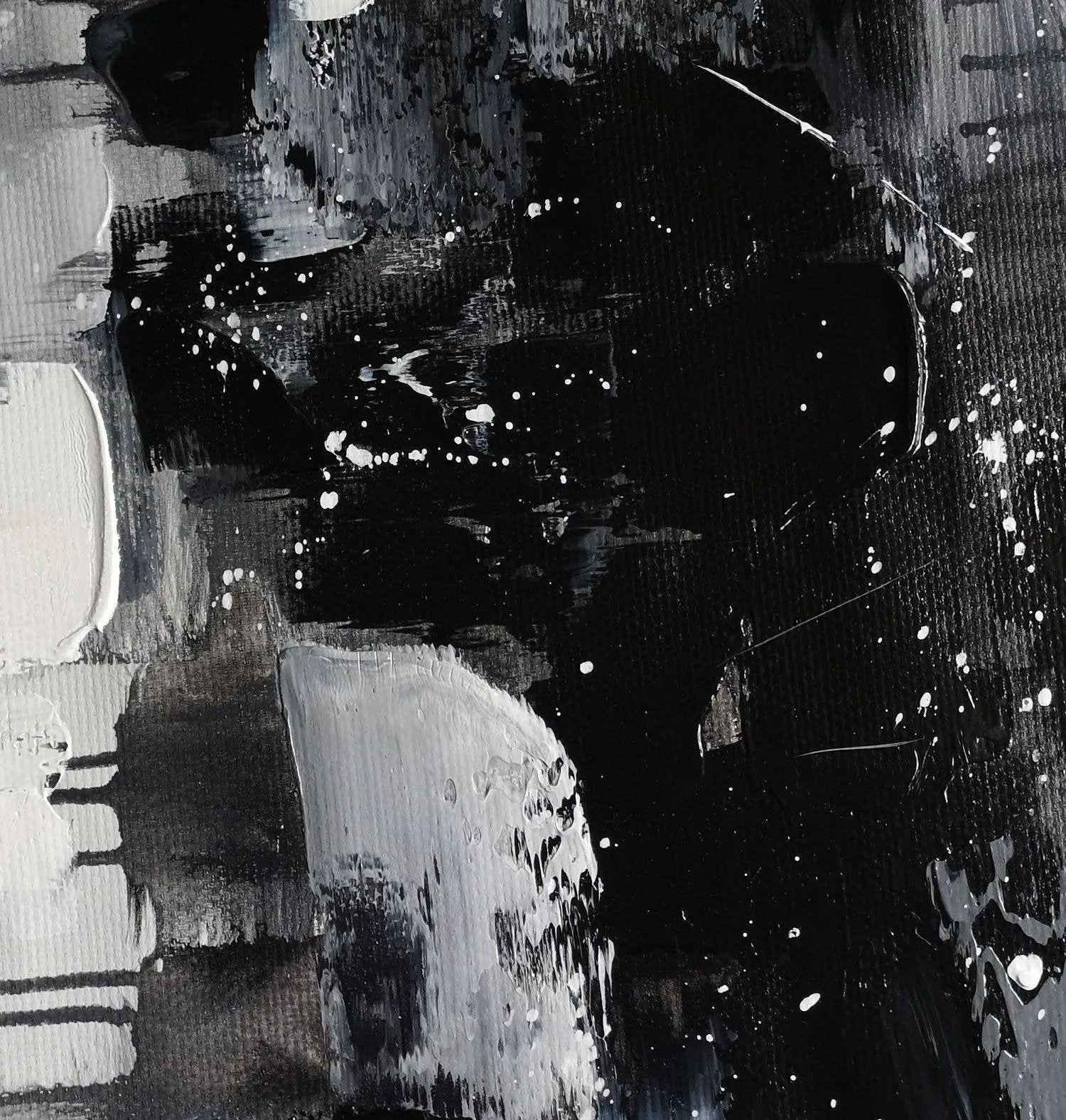Black And White Wall Art Abstract Painting Contemporary Painting YP052