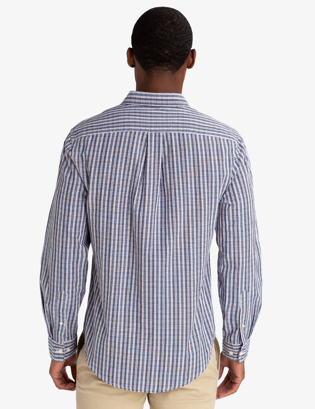 BLACK MALLET SLIM FIT PLAID DOBBY SHIRT