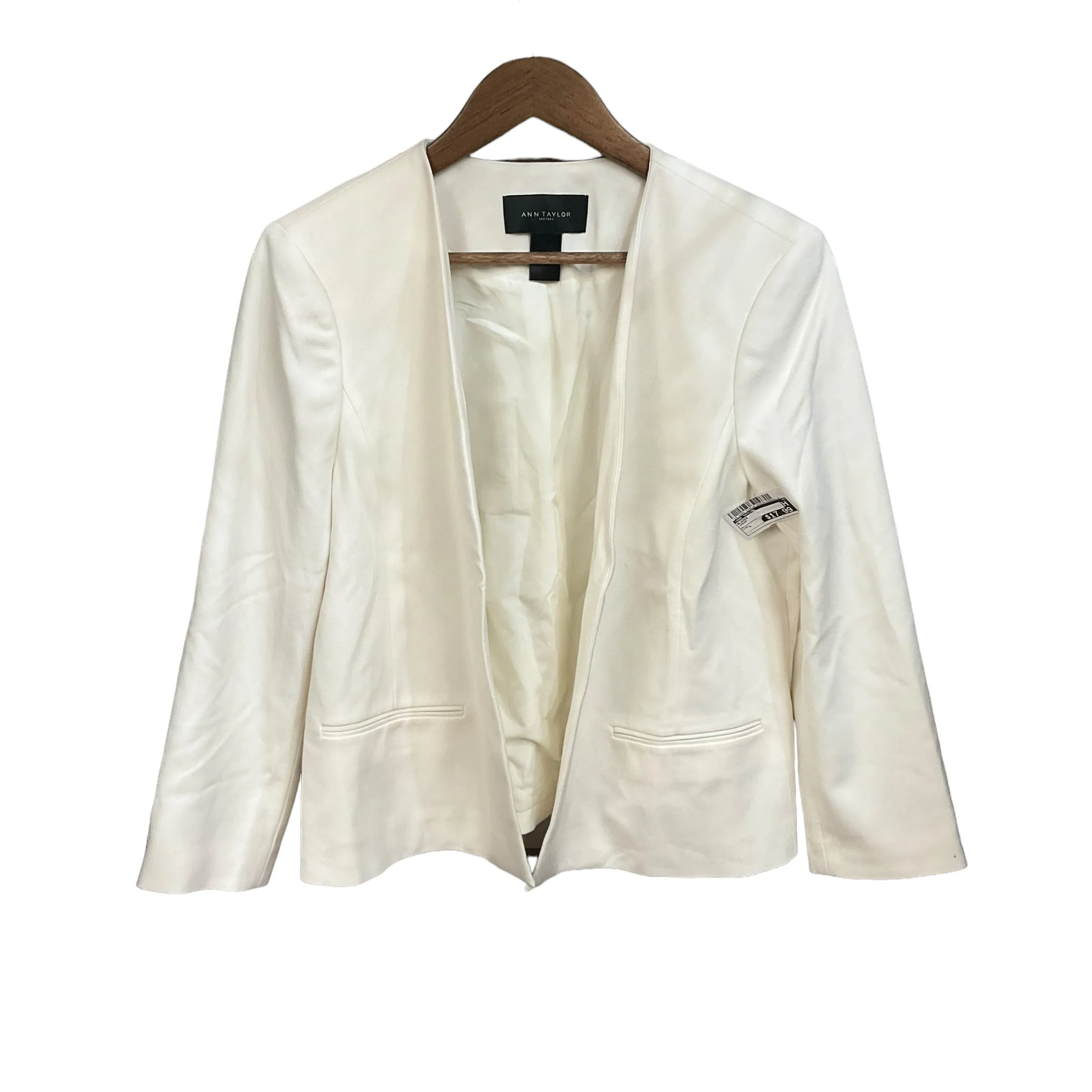 Blazer By Ann Taylor In Cream, Size: L