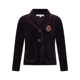 blazer velour with logo - plum