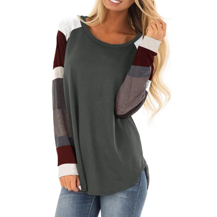 Blocked Stripe Sleeve Raglan Tee