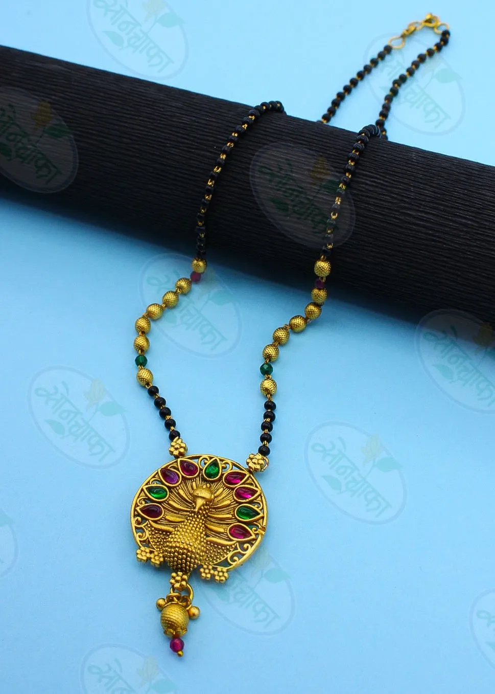 CAPTIVATING PEACOCK RAJWADI MANGALSUTRA