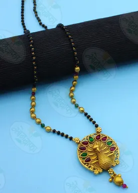 CAPTIVATING PEACOCK RAJWADI MANGALSUTRA