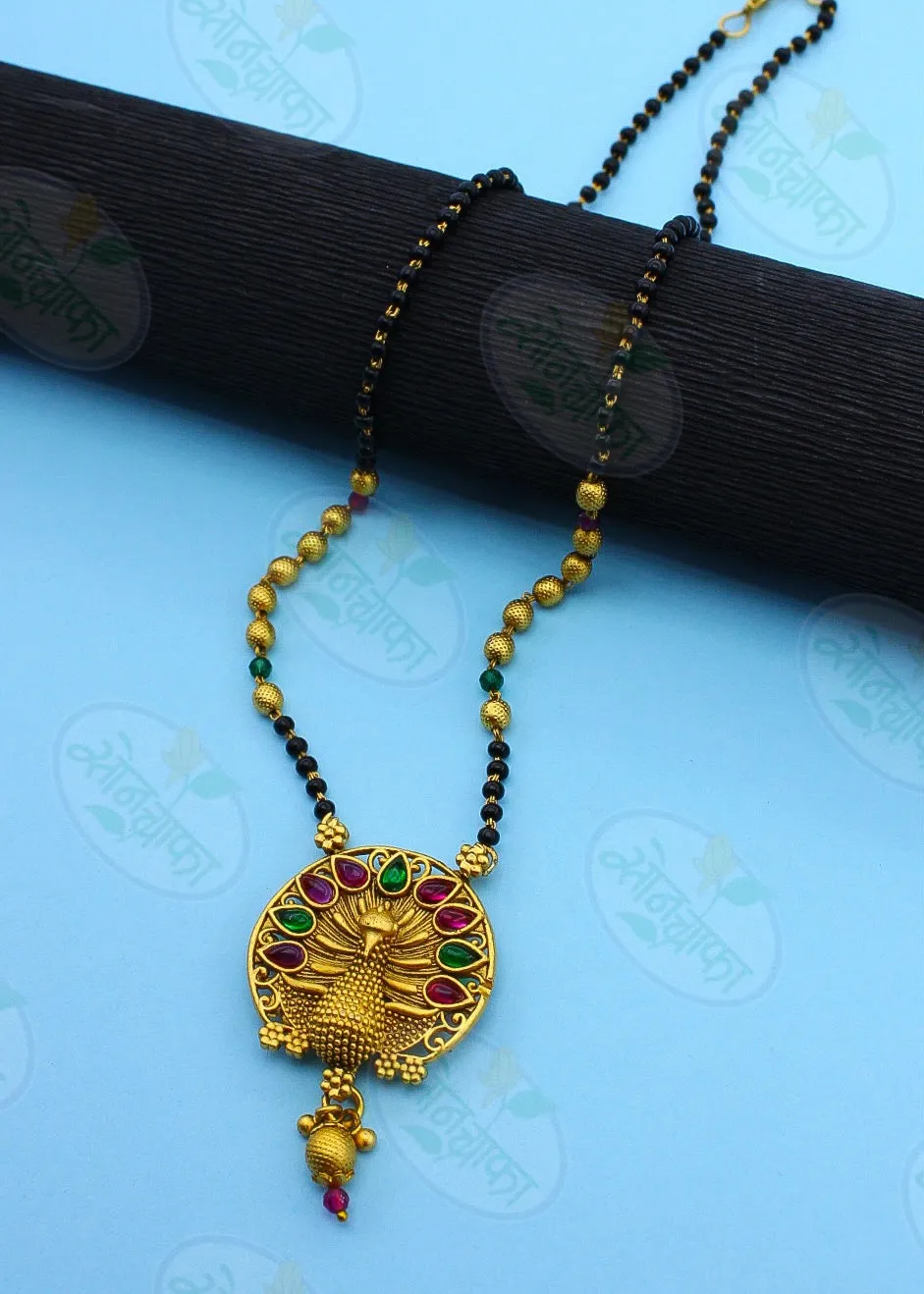 CAPTIVATING PEACOCK RAJWADI MANGALSUTRA