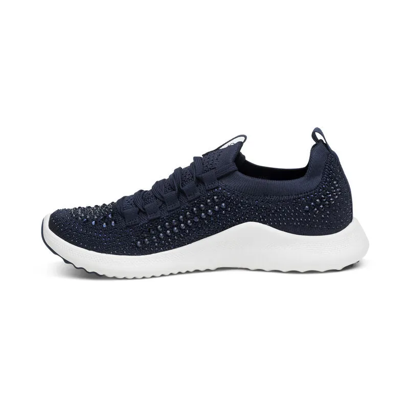 Carly Lace Up Sneaker in Navy Sparkle