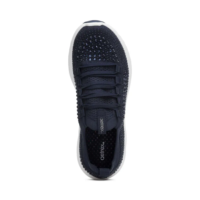 Carly Lace Up Sneaker in Navy Sparkle