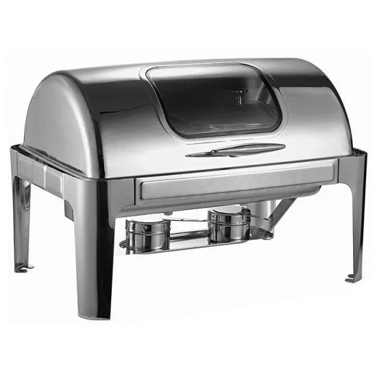 Chafing Dish - Roll Top with Window Silver