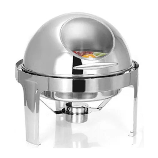 Chafing Dish - Roll Top with Window Silver