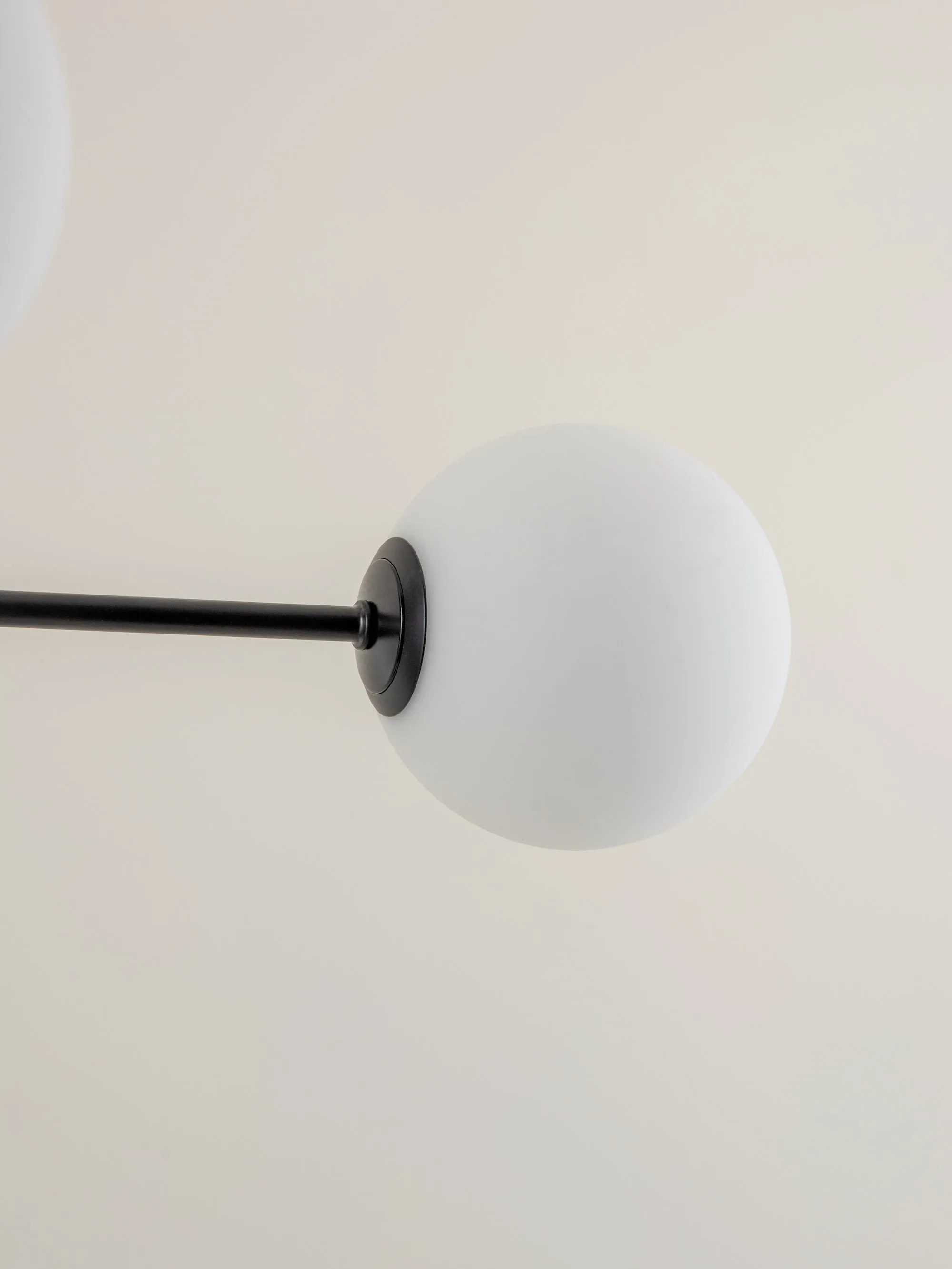 Chelso - 6 light matt black and opal pendant