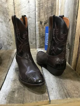 Chocolate Calf  & Gator Wing Tip Tres Outlaws Men's Classic Boot 3937