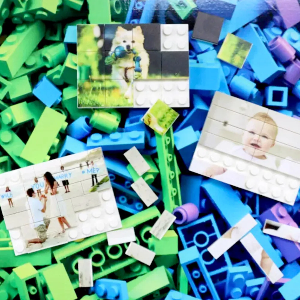 Christmas Gifts Personalised Building Brick Custom Photo Block Square Shape