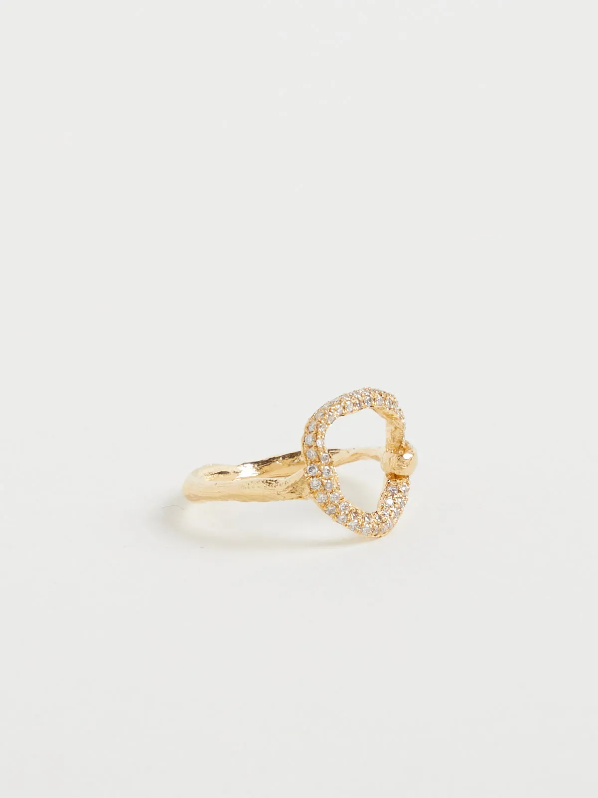 Circle Ring in 18k Yellow with White Diamonds