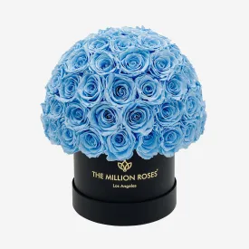 Classic Black Superdome Box | Light Blue Roses