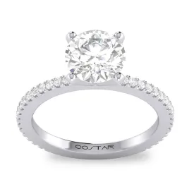 CLASSIC WHITE GOLD ENGAGEMENT RING SETTING WITH 36 DIAMONDS, .22 CT TW