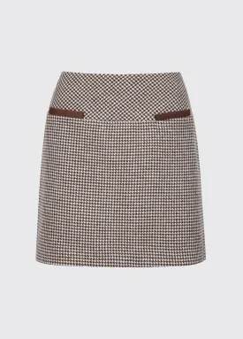 Clover Tweed Mini Skirt - Cafe