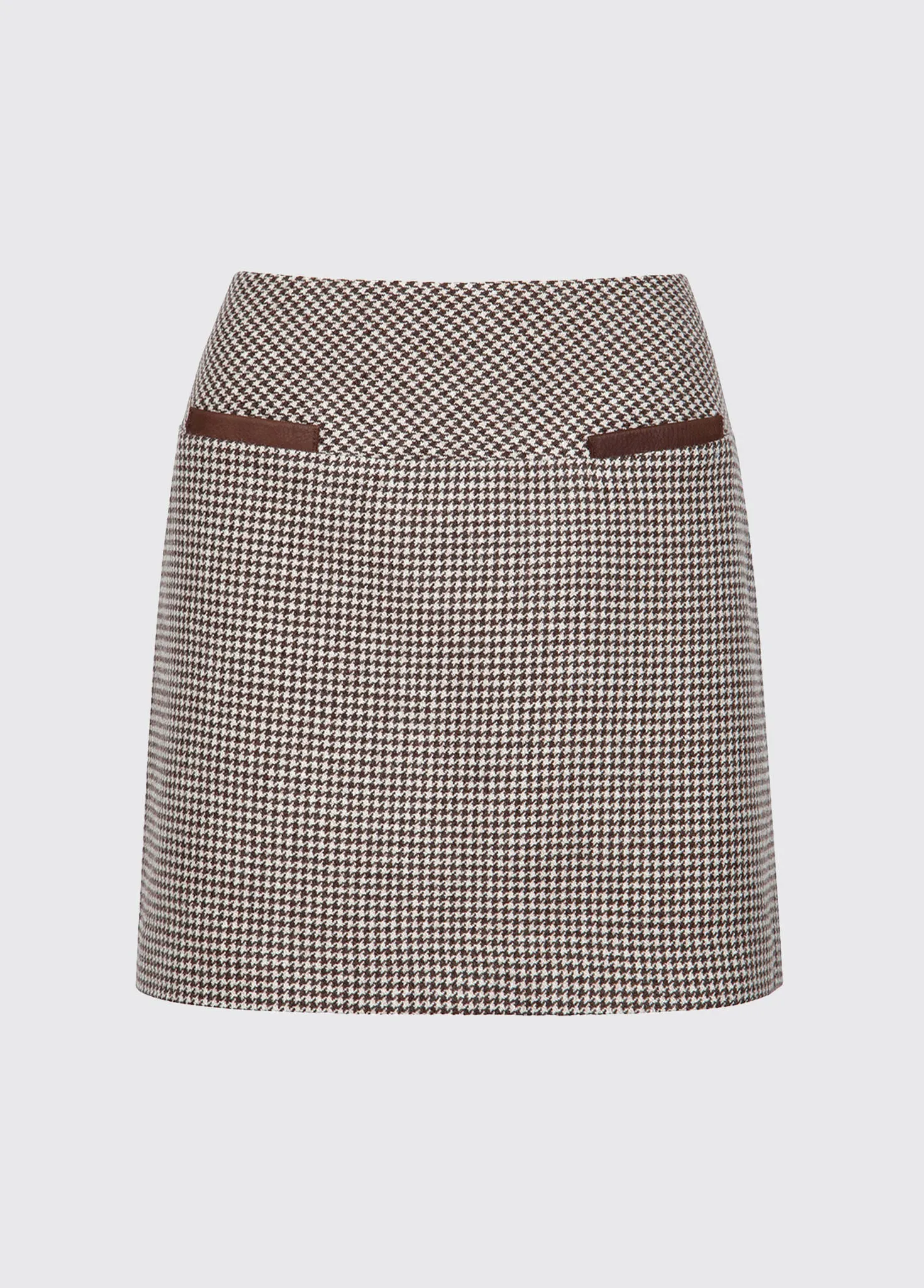 Clover Tweed Mini Skirt - Cafe