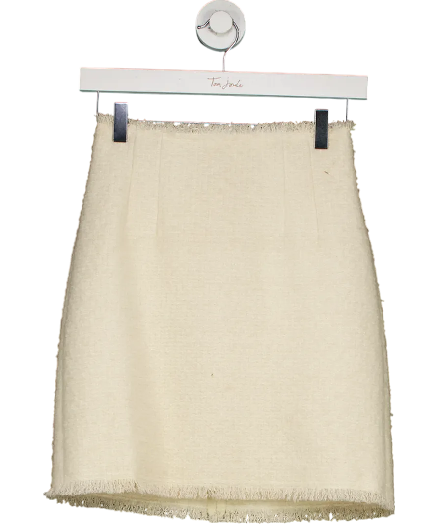 Club Monaco Cream Wool Mini Skirt UK XS