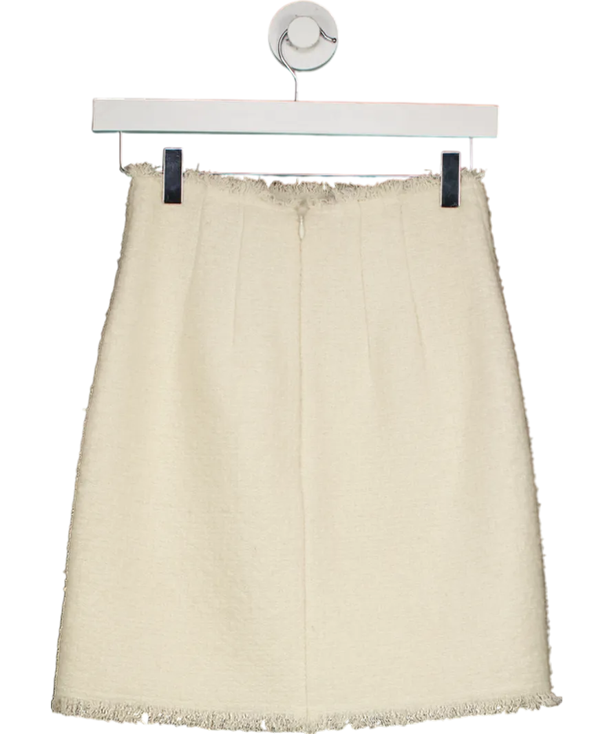 Club Monaco Cream Wool Mini Skirt UK XS