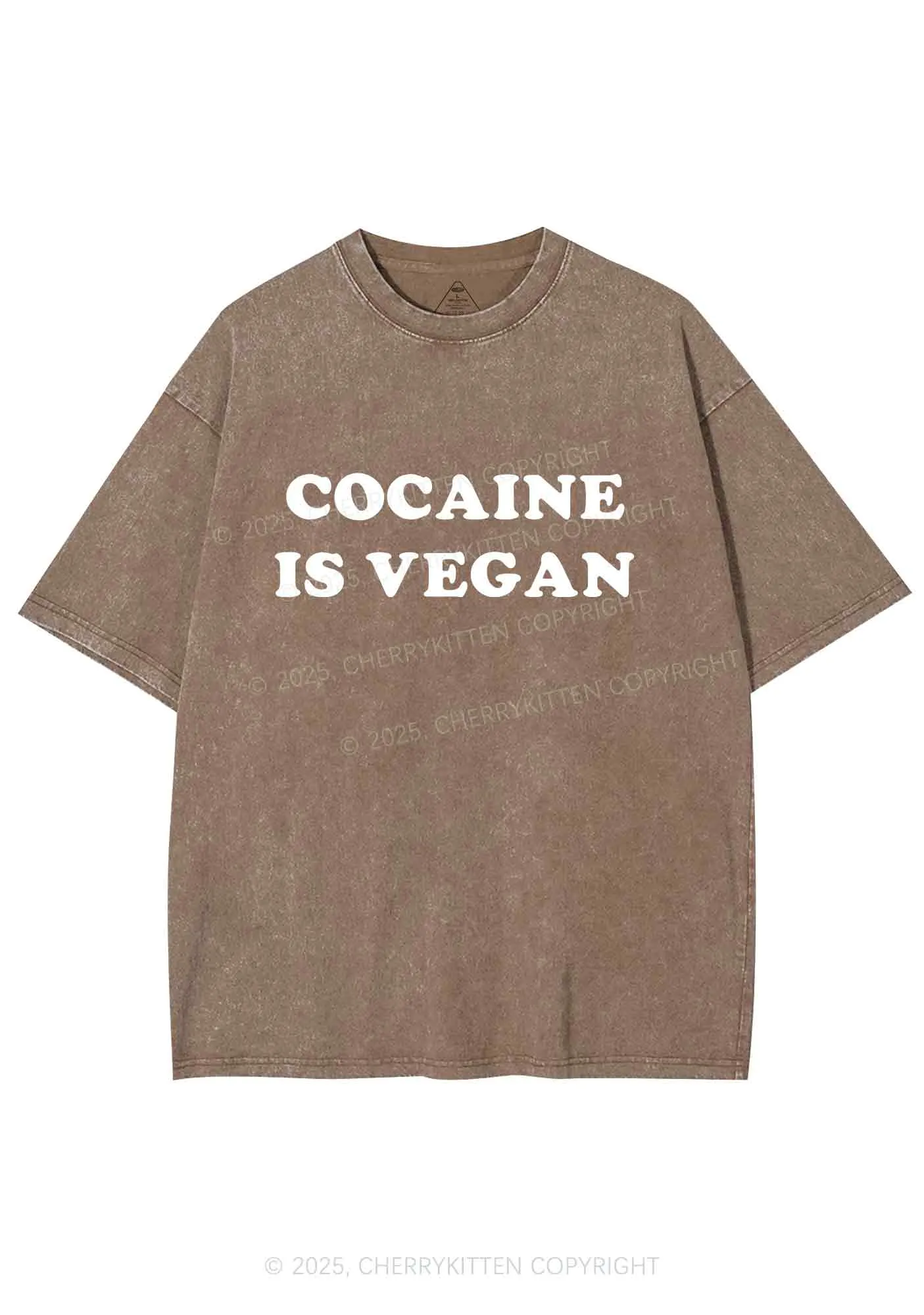 Cola Is Vegan Y2K Shirts Washed Tee Cherrykitten